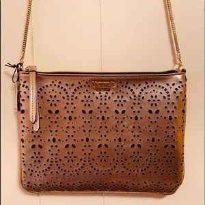 Victoria Secrets Rose Gold laser cut bag.
